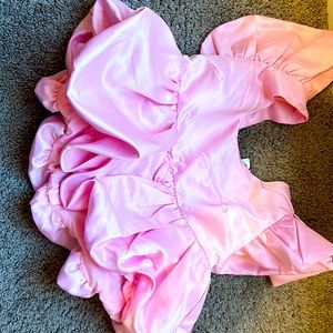 Pink day+moon ruffle top